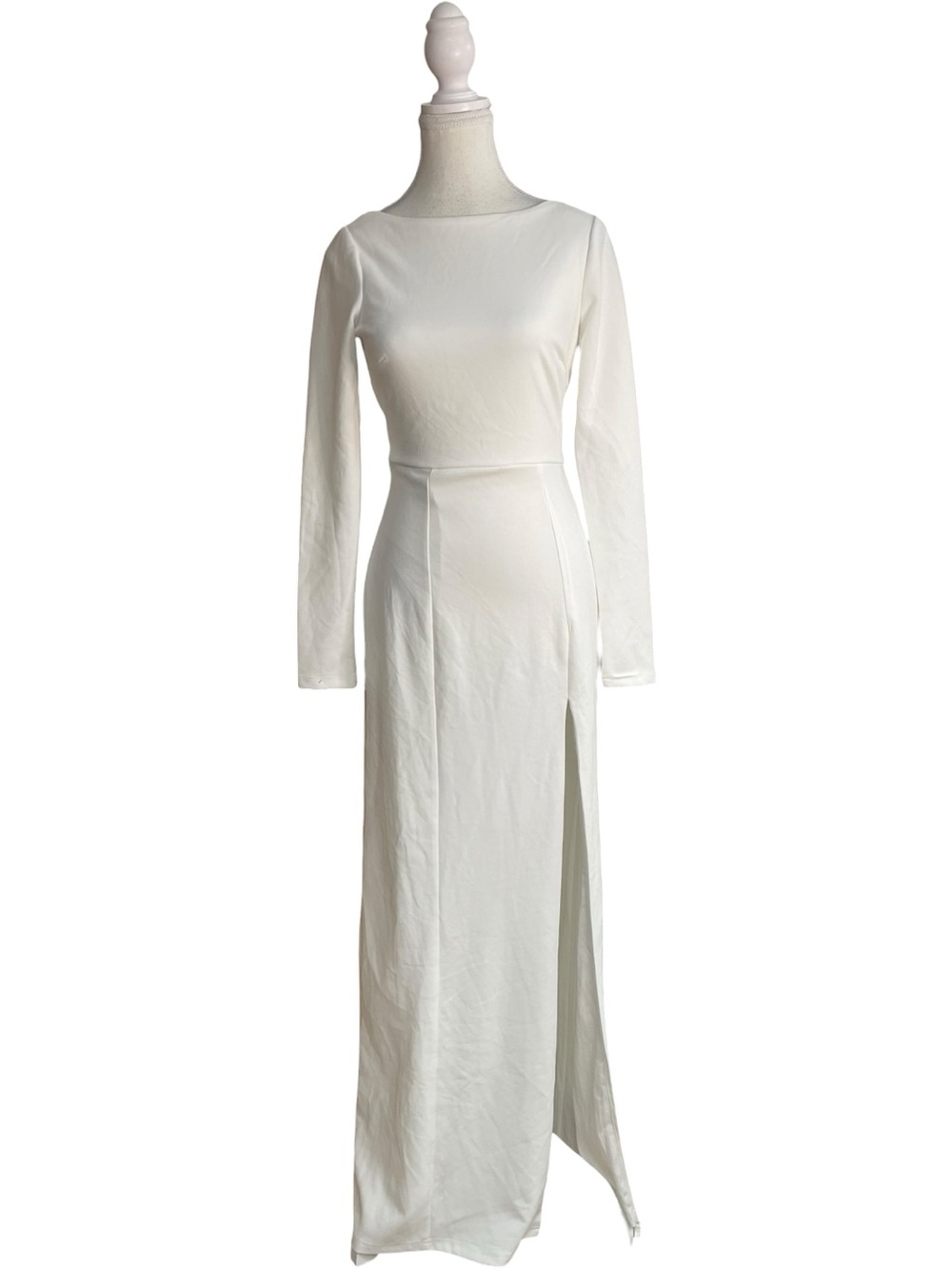 Lulus Romantic Moments Long Sleeve Lace Maxi Dress White